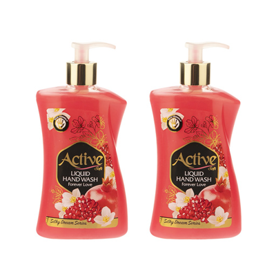 مایع دستشویی پمپی صدفی سری رویای ابریشمی انار Forever love اکتیو 450 گرم